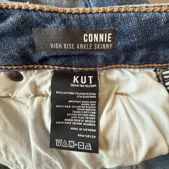 Women's 10 Kut from the Kloth Connie High Rise Ankle Skinny Distressing - Picture 6 of 8